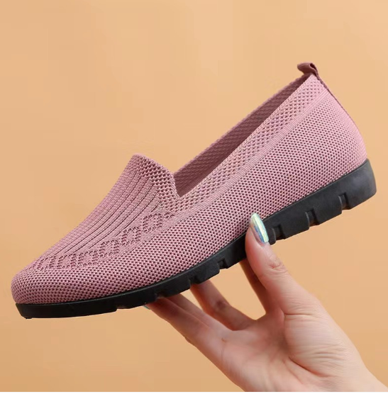 Ladies cloth loafer -Pink color - made in china