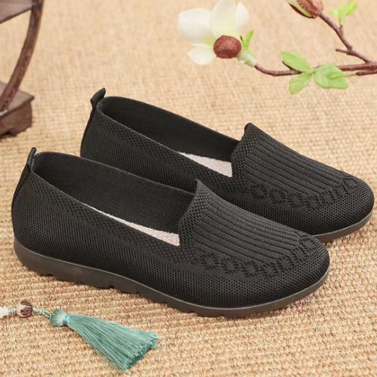 Ladies cloth loafer -Black color - made in china