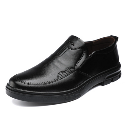 British Korean Style Men's Leather Shoes Black color