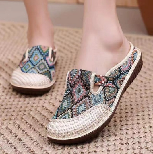 Ladies cloth Half loafer -Blue color - made in china