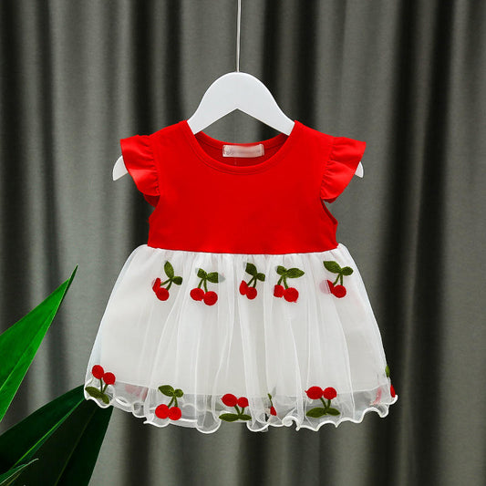 Baby Dress - Cheri Fabric and Hand Paint Designed - Baby age 1 year to 9 years