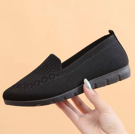 Ladies cloth loafer -Black color - made in china