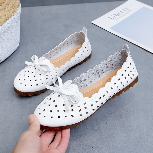 Ladies Leather loafer - White color - made in china