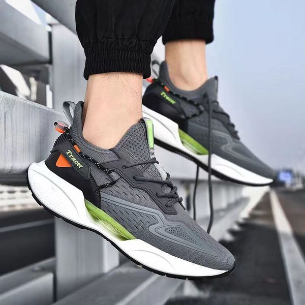Casual breathable sports sneakers shoes – Gray color