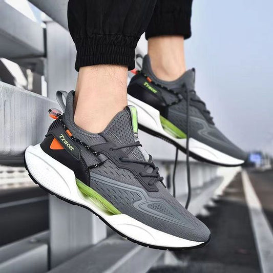 Casual breathable sports sneakers shoes – Gray color
