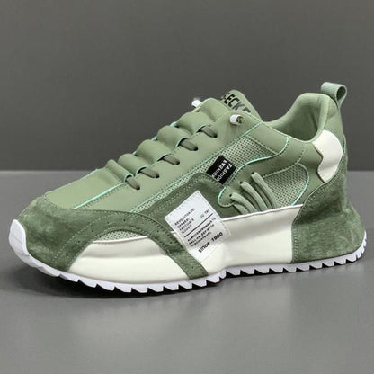 mesh thick-soled Daddy Forrest Gump sports casual shoes - White Light green color