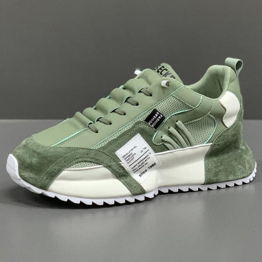 mesh thick-soled Daddy Forrest Gump sports casual shoes - White Light green color