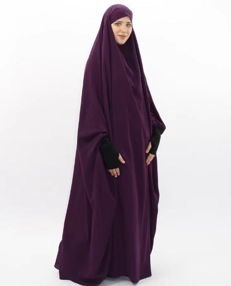 Prayer Long Khimar Deep purple color