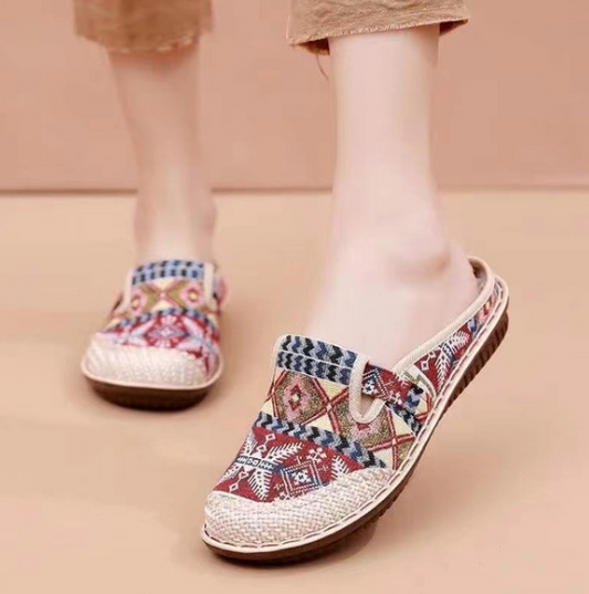 Ladies cloth Half loafer -Red color - made in china