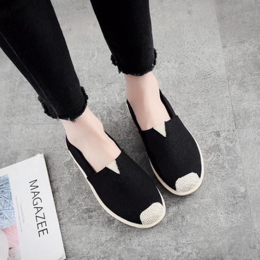 Ladies cloth loafer -Black color - made in china